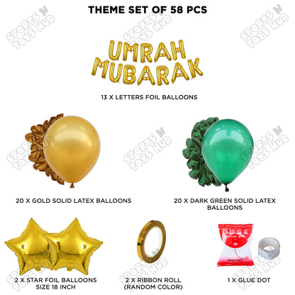 Umrah Mubarak Gold Foil Letter Garland Theme Collection