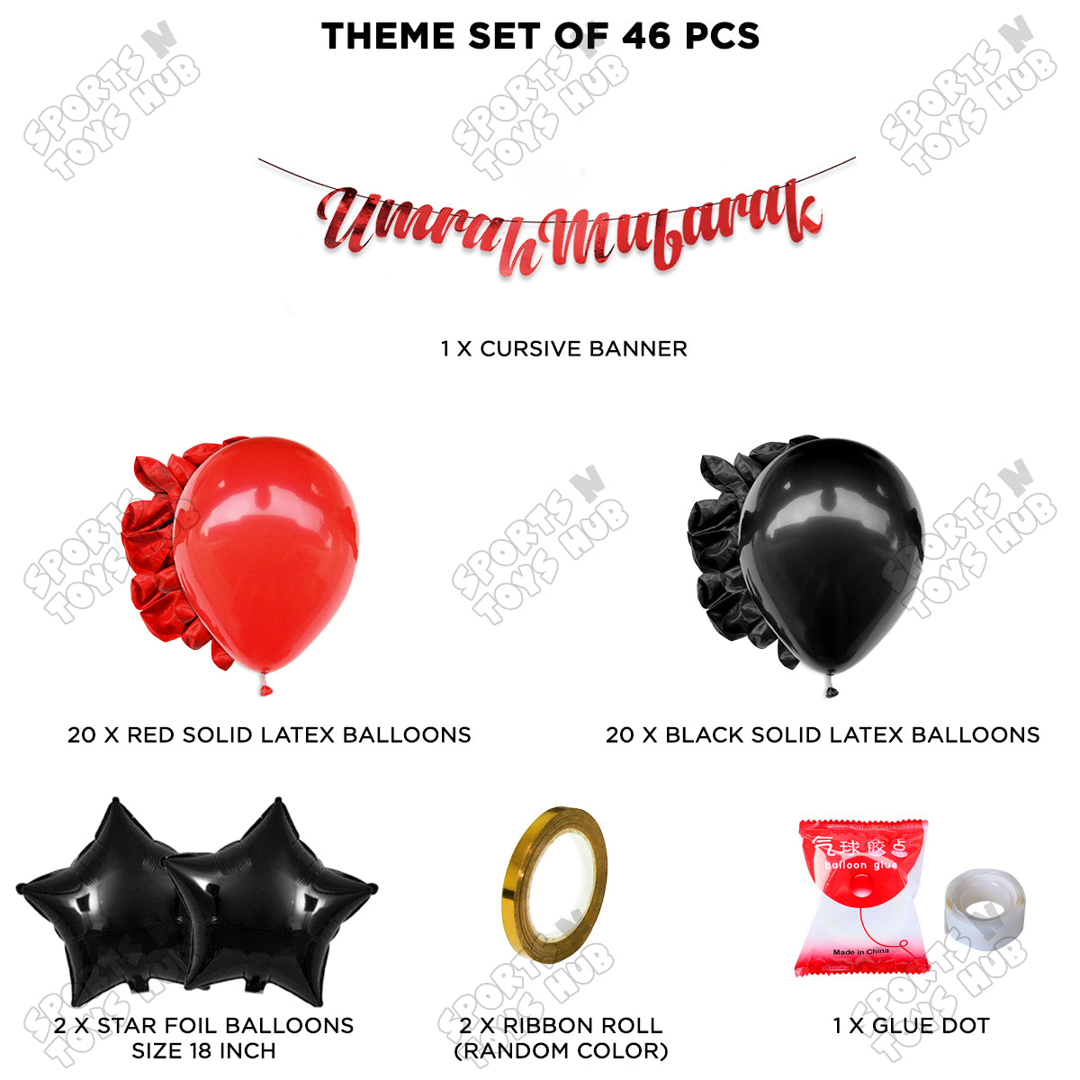 Umrah Mubarak Red Cursive Banner Theme Collection