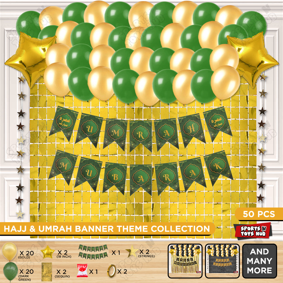Umrah Mubarak Green Card Banner Theme Collection