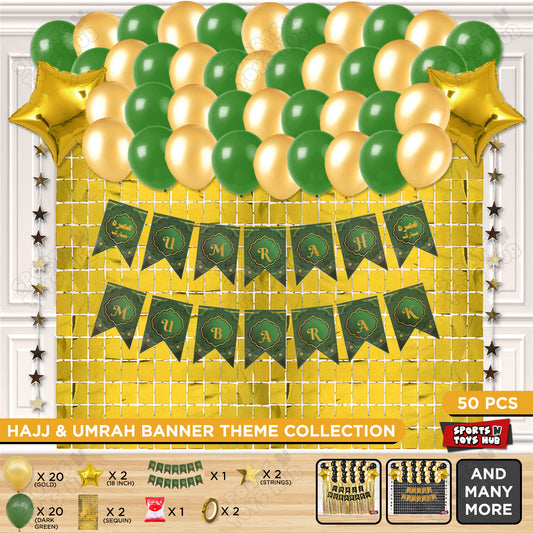 Umrah Mubarak Green Card Banner Theme Collection