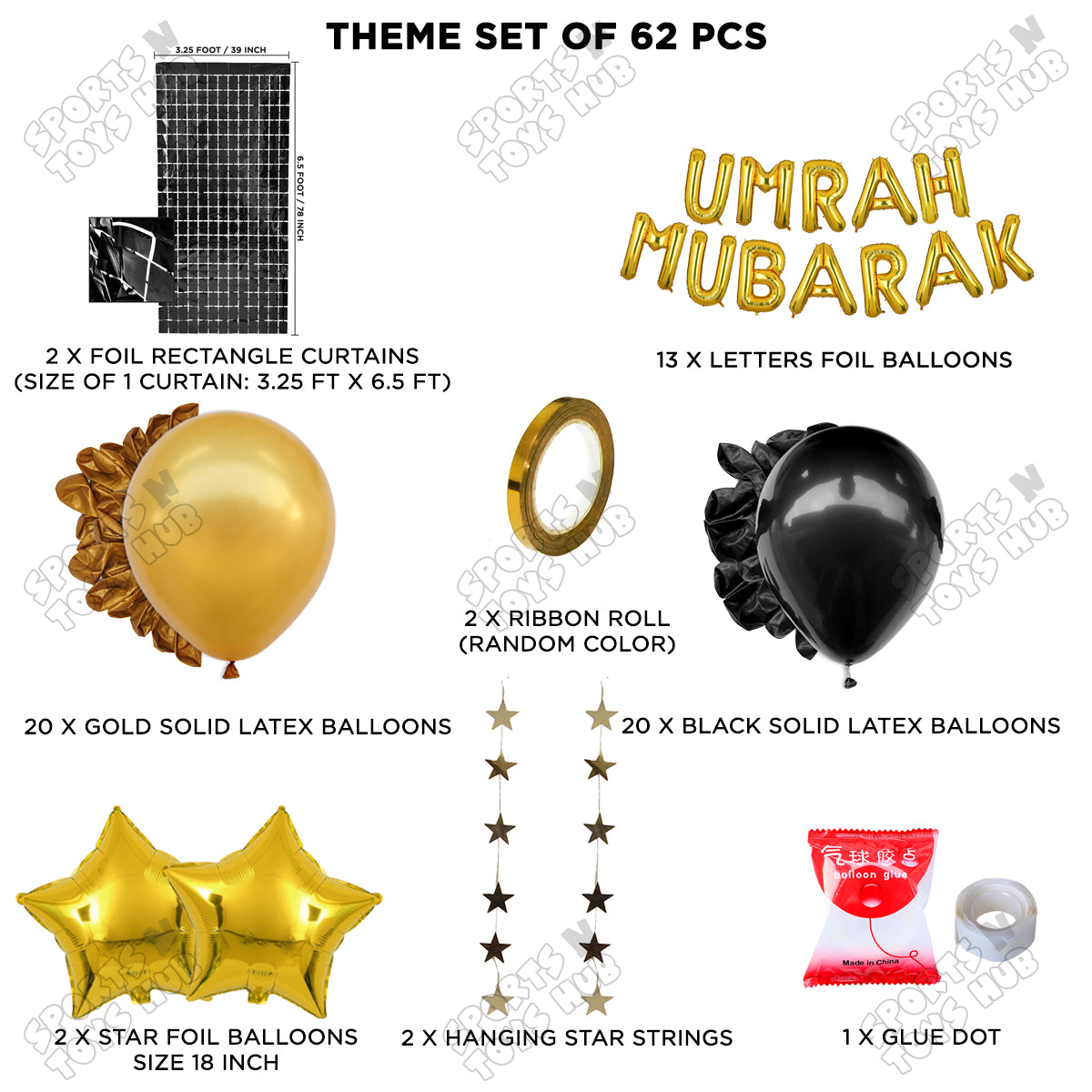 Umrah Mubarak Rectangle Curtain Theme Collection