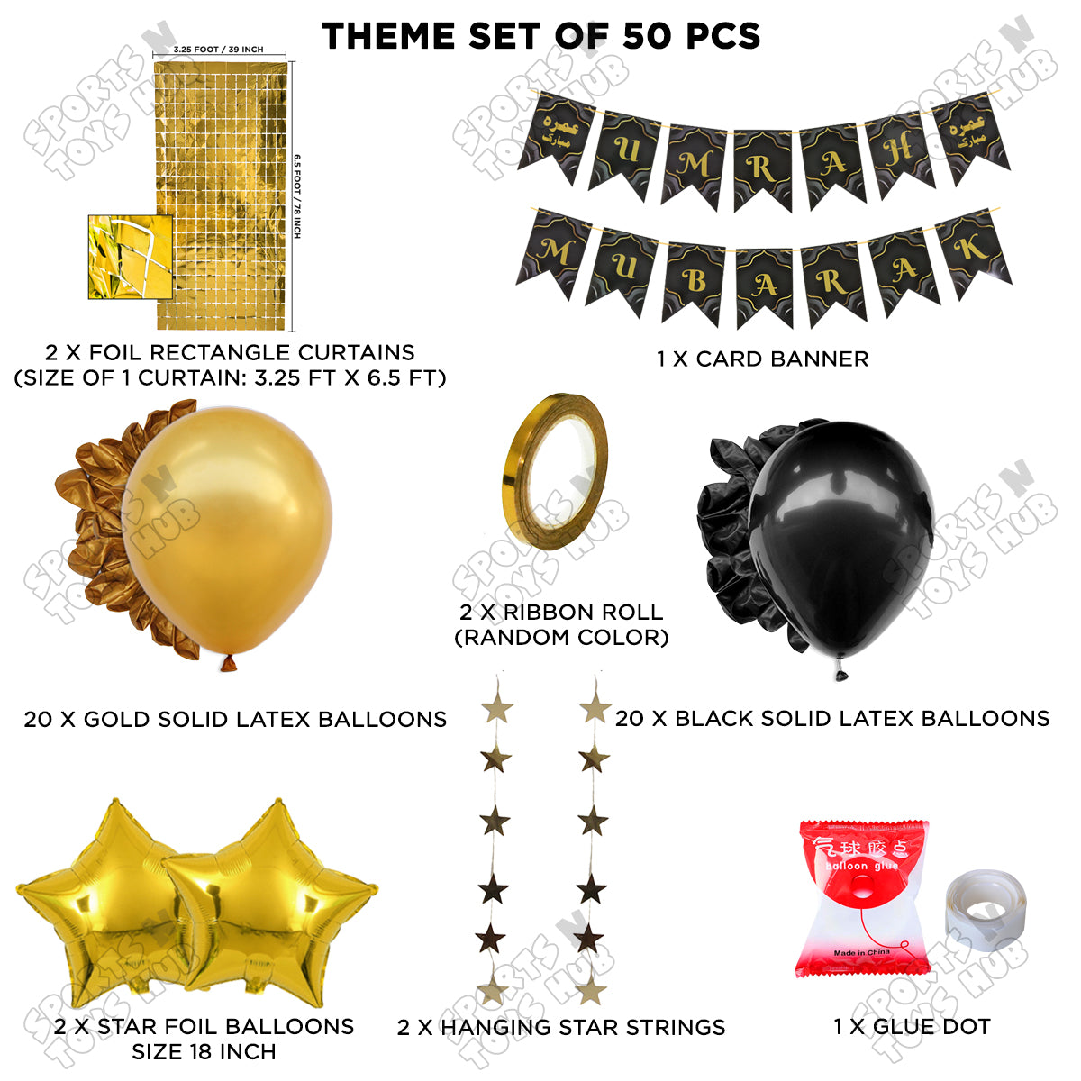 Umrah Mubarak Black Card Banner Theme Collection