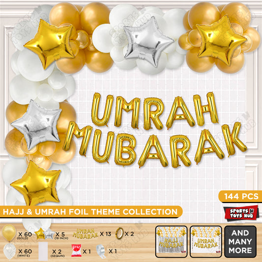 Umrah Mubarak Gold Foil Letter Arch Theme Collection