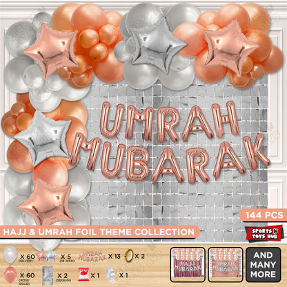 Umrah Mubarak Rose Gold Foil Letter Arch Theme Collection