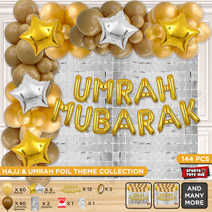 Umrah Mubarak Gold Foil Letter Arch Theme Collection