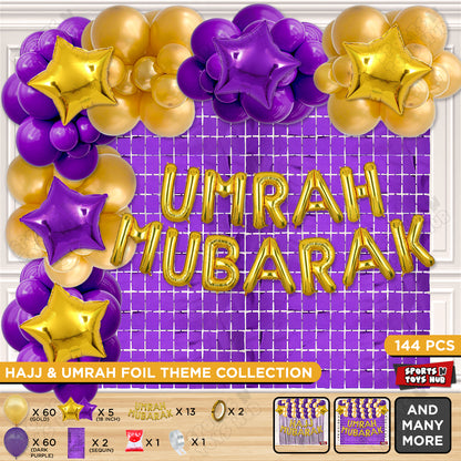 Umrah Mubarak Gold Foil Letter Arch Theme Collection