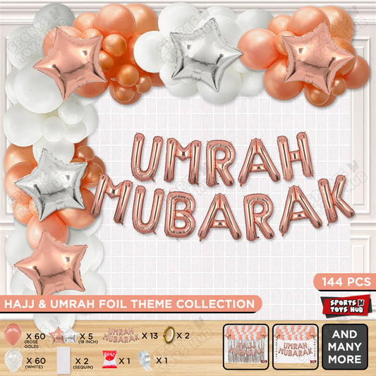 Umrah Mubarak Rose Gold Foil Letter Arch Theme Collection