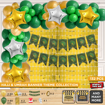 Umrah Mubarak Green Card Banner Theme Collection