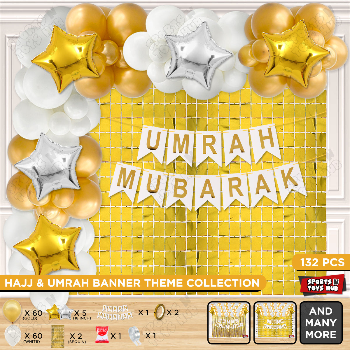 Umrah Mubarak White Card Banner Theme Collection