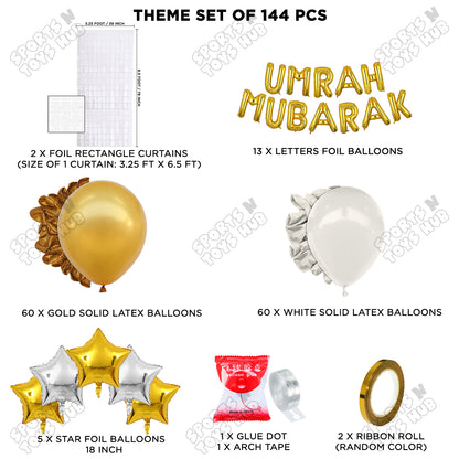 Umrah Mubarak Gold Foil Letter Arch Theme Collection