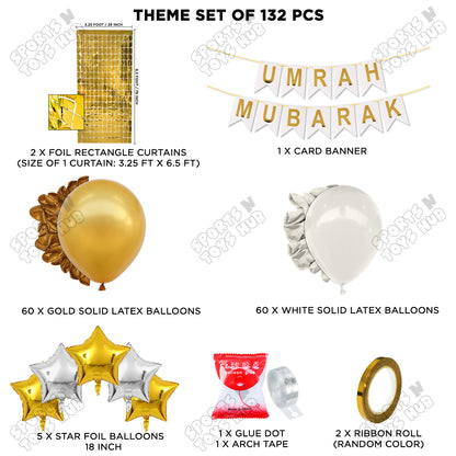 Umrah Mubarak White Card Banner Theme Collection
