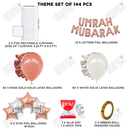 Umrah Mubarak Rose Gold Foil Letter Arch Theme Collection
