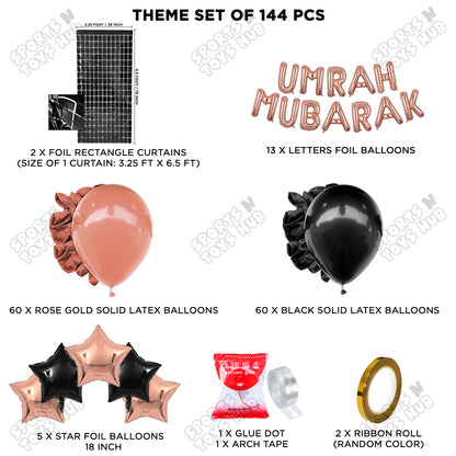 Umrah Mubarak Rose Gold Foil Letter Arch Theme Collection