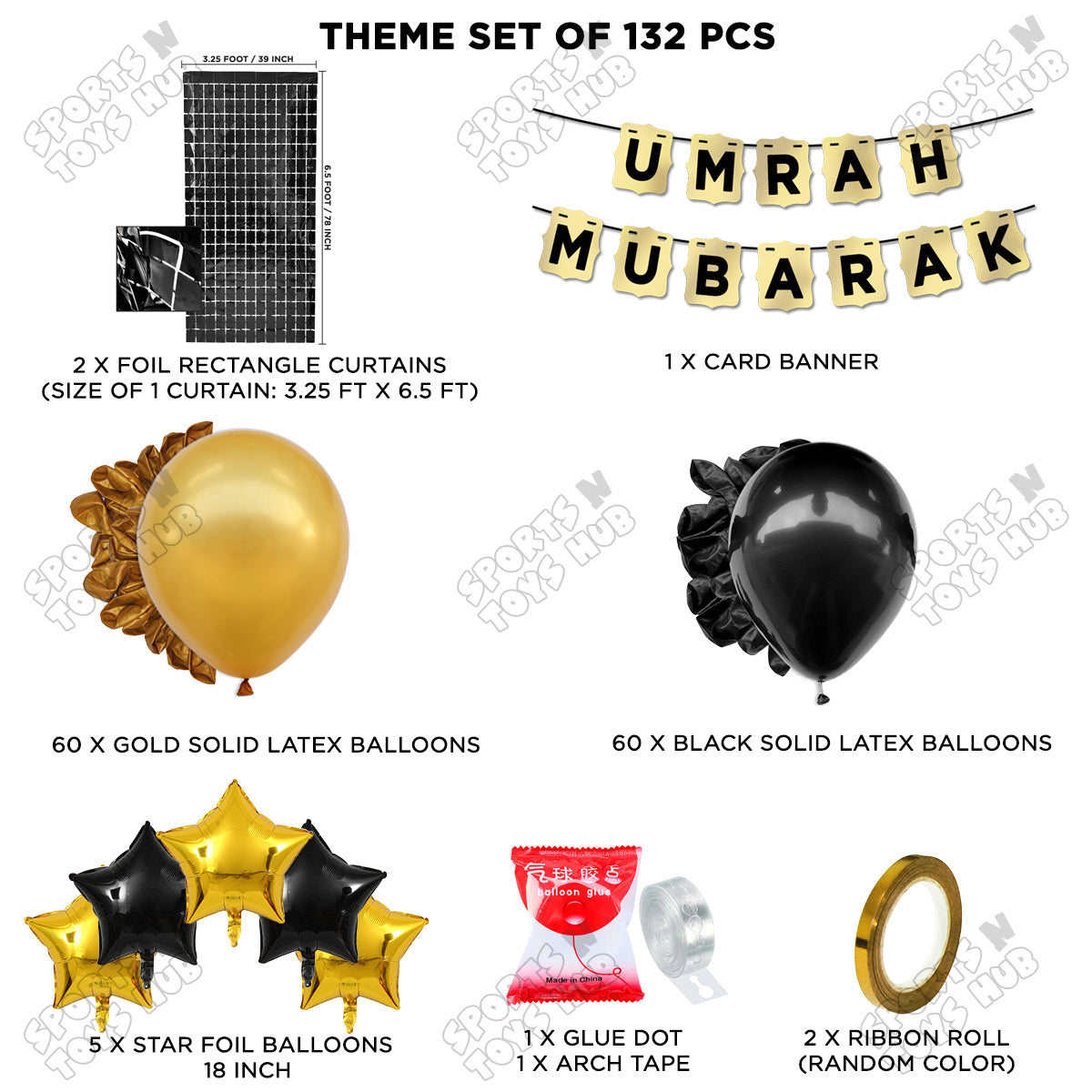 Umrah Mubarak Shinny Gold Card Banner Theme Collection