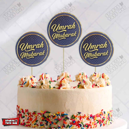 Umrah Mubarak - Printed Card Sweet & cup Cake Toppers - Pack of 10