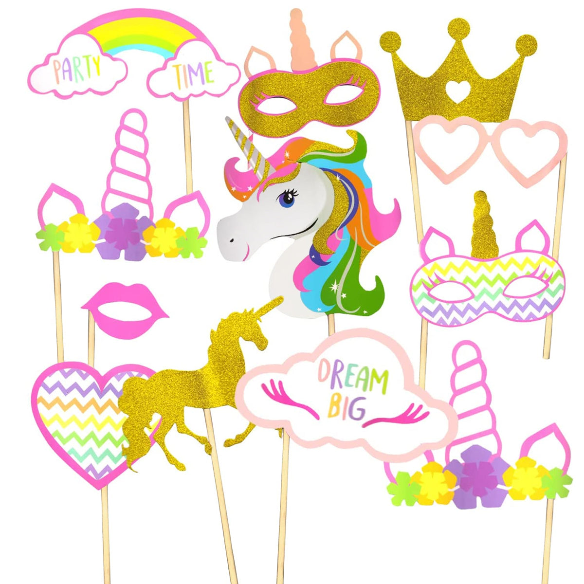 Unicorn Photo Props - 12 Pcs
