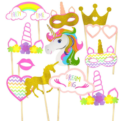 Unicorn Photo Props - 12 Pcs