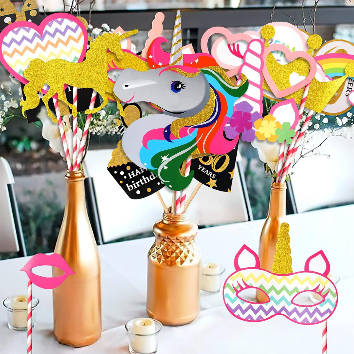 Unicorn Photo Props - 12 Pcs