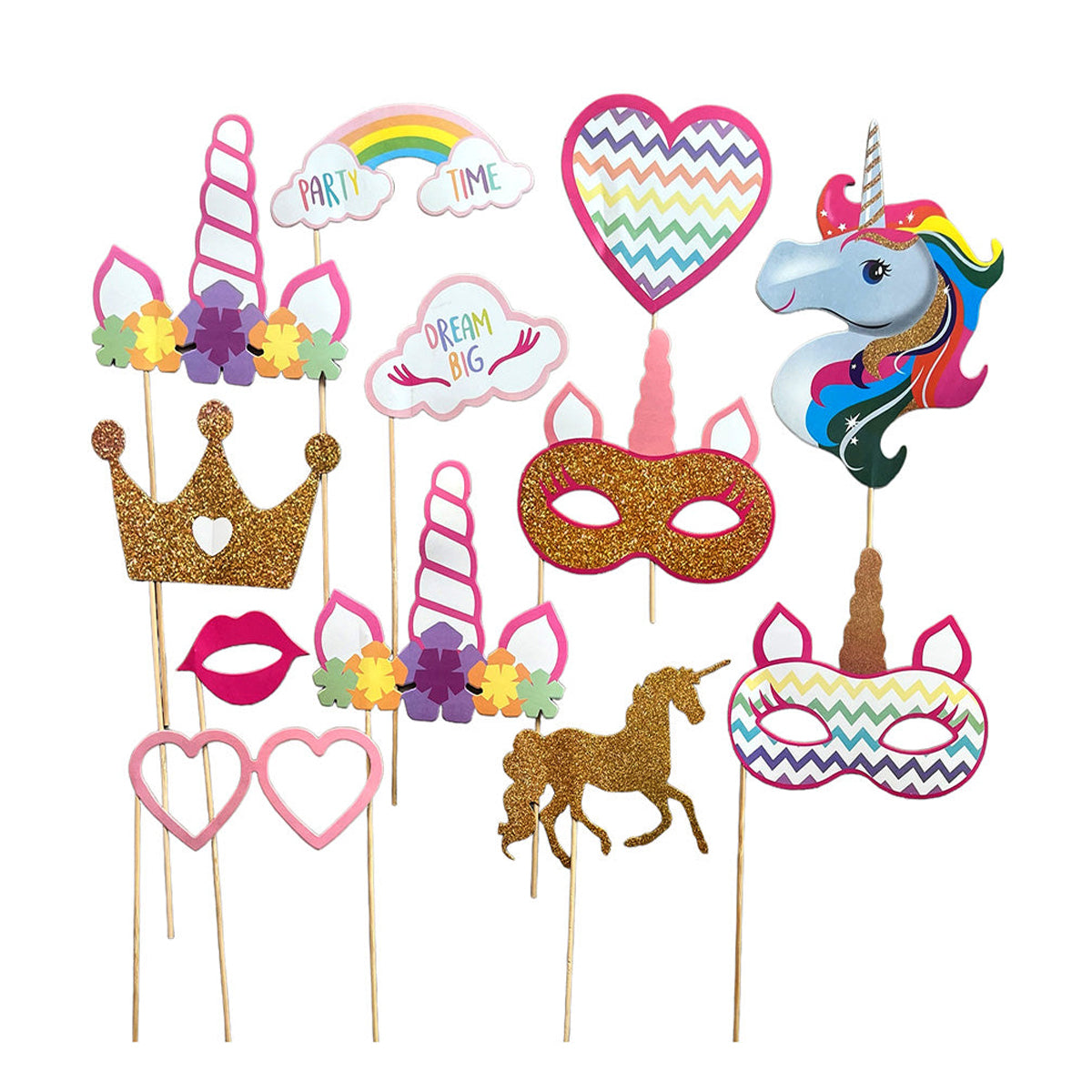 Unicorn Photo Props - 12 Pcs
