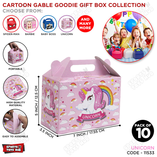 Unicorn Gable Goodies Bag - Pack Of 10