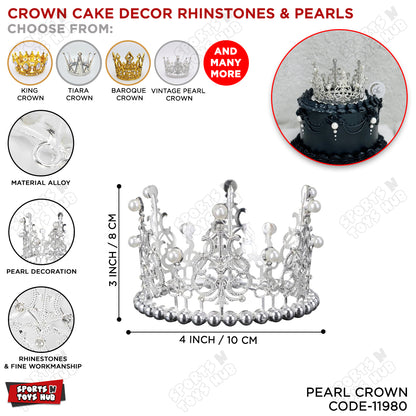 Crown Cake Decor Rhinstones & Pearls