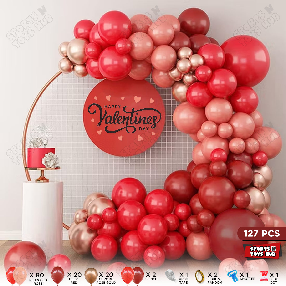Valentine 's Day Arch Theme Latex Balloons Set