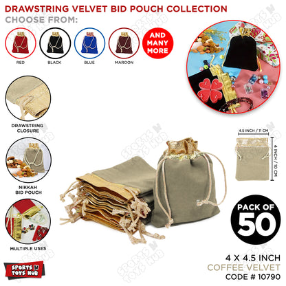 Drawstring Velvet Bid Pouch Collection