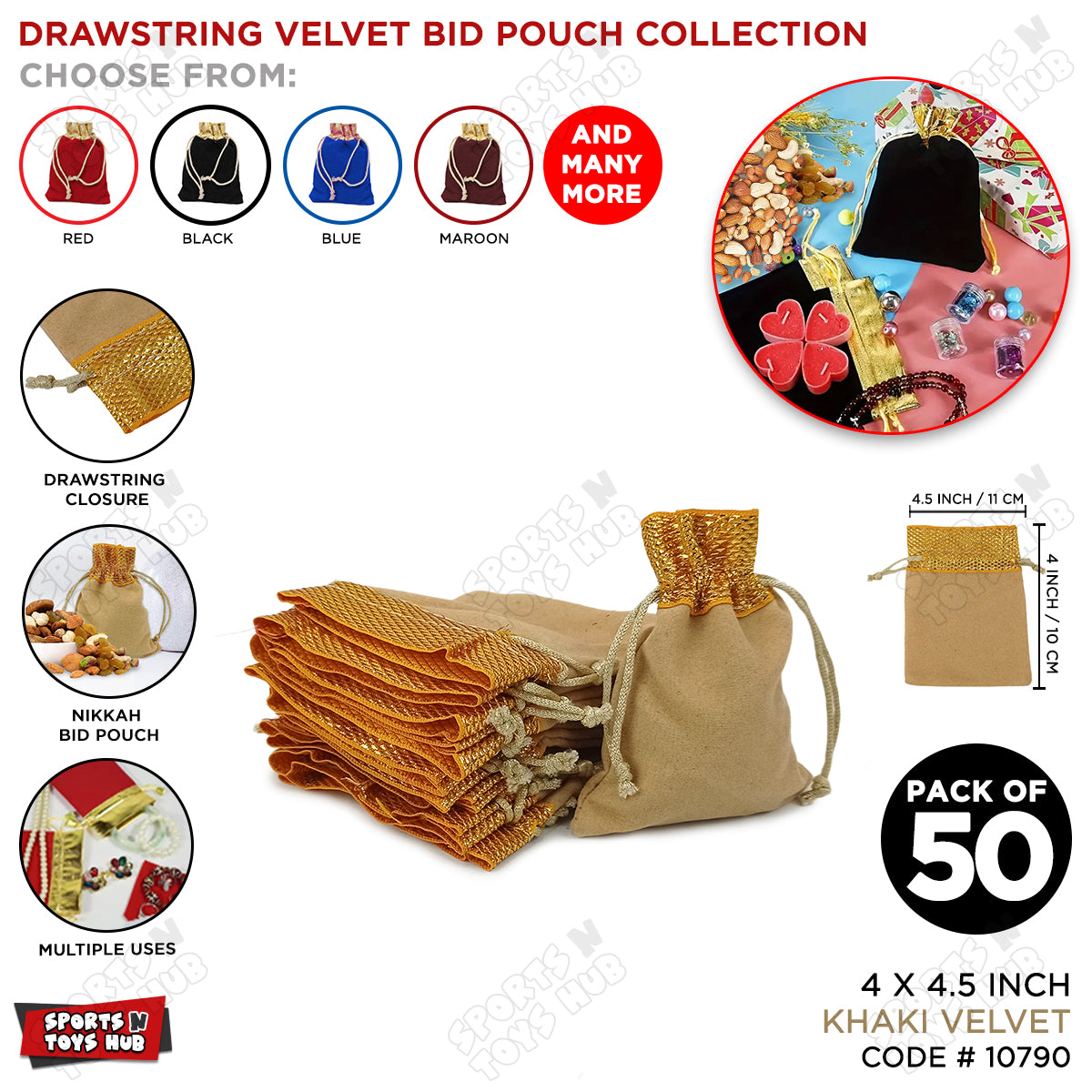 Drawstring Velvet Bid Pouch Collection
