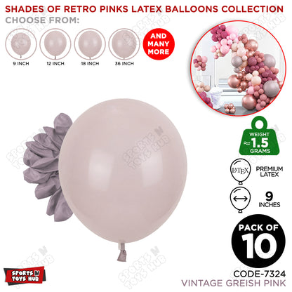 Vintage Greish Pink Latex Balloons Available In 9, 12, 18 & 36 Inch Sizes