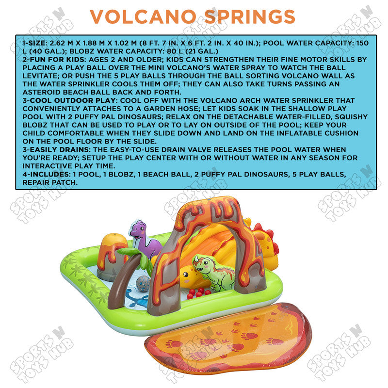 Bestway Volcano Springs Kids Inflatable Water Play Center and Pool 8 FT x 6 FT x 40 IN - 53172