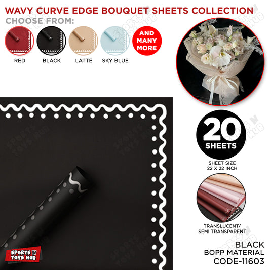 Wavy Curve Edge Flower Bouquet Sheet, Floral Gifting Sheets, Wrapping Paper Collections