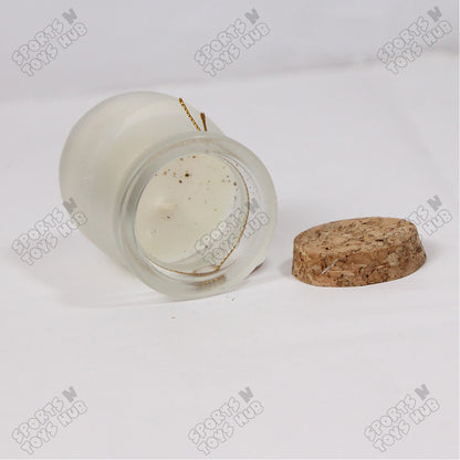 Scented Hand Made Candle in 3 inch Frosted Glass Jar with Cork Lid - White