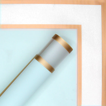 New Triple Edge Wide Transparent Gold Border Translucent Matte Florist Wrapping Sheets