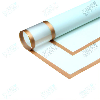 New Triple Edge Wide Transparent Gold Border Translucent Matte Florist Wrapping Sheets