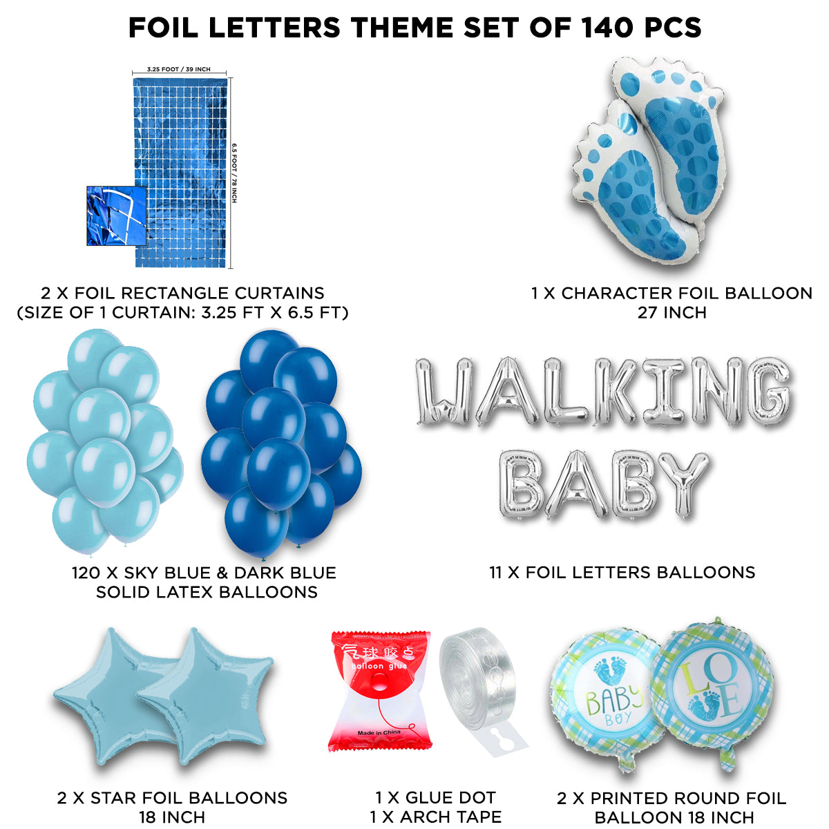 Walking Baby Foil Letter Arch Theme
