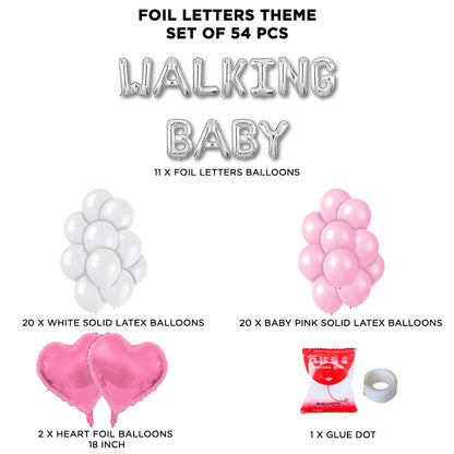 Walking Baby Foil Letter Theme Without Curtain