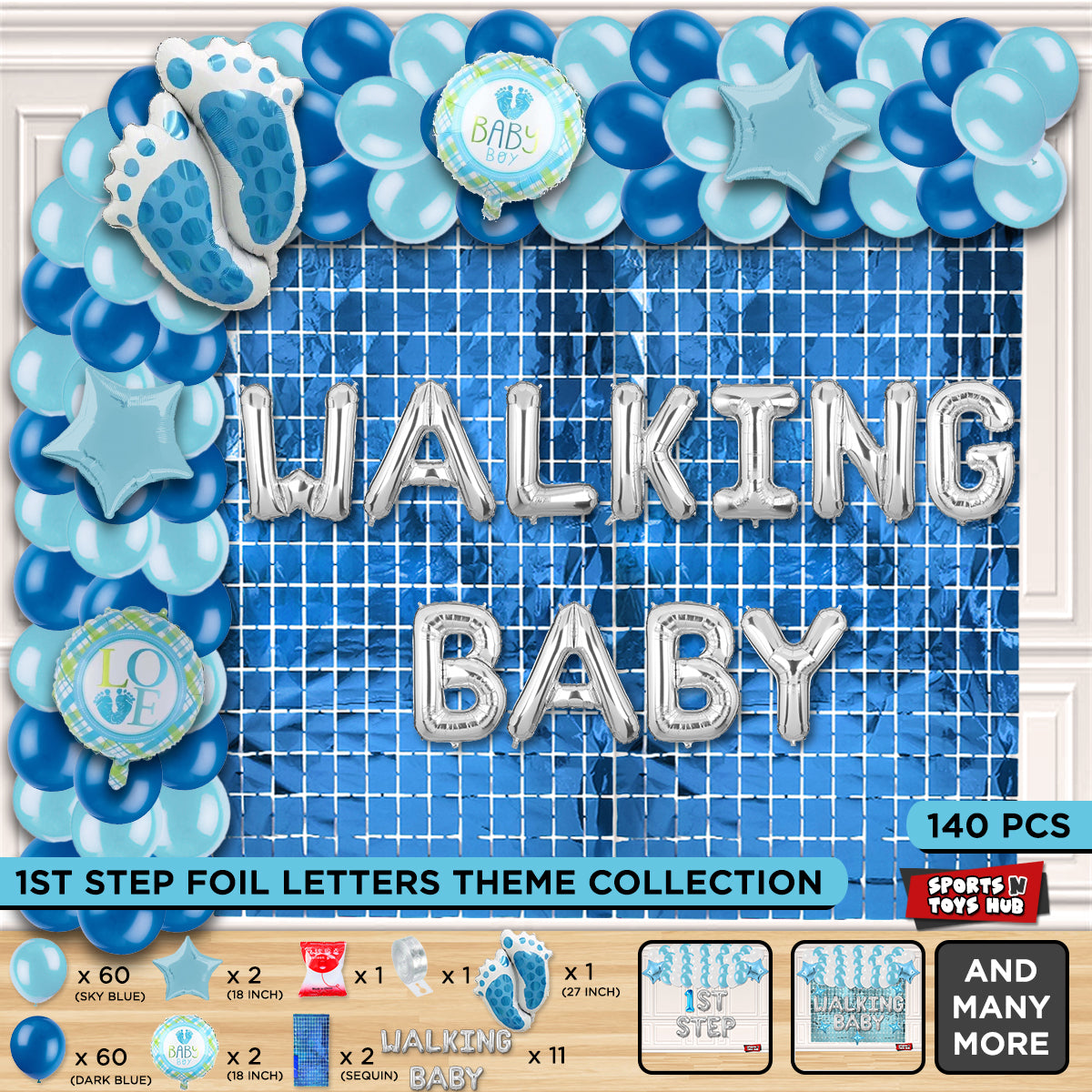 Walking Baby Foil Letter Arch Theme