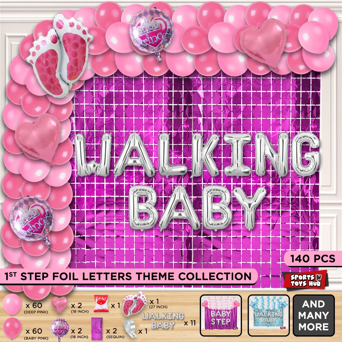 Walking Baby Foil Letter Arch Theme