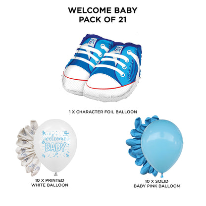 Welcome Baby Shoes Printed Balloons Bouquet Collection