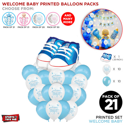 Welcome Baby Shoes Printed Balloons Bouquet Collection