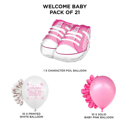 Welcome Baby Shoes Printed Balloons Bouquet Collection