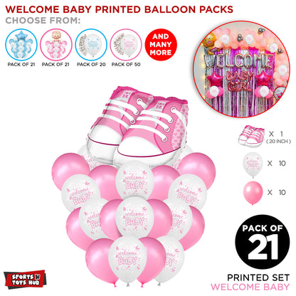 Welcome Baby Shoes Printed Balloons Bouquet Collection