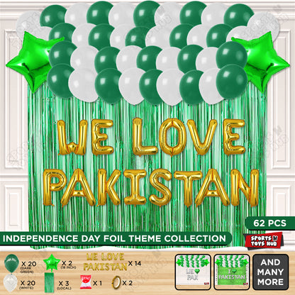 We Love Pakistan Foil Letters Theme Collection