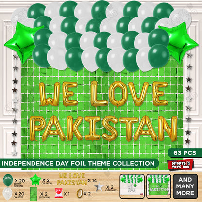 We Love Pakistan Foil Letters Theme Collection