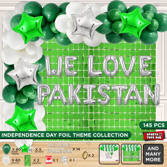 We Love Pakistan Foil Letters Theme Collection