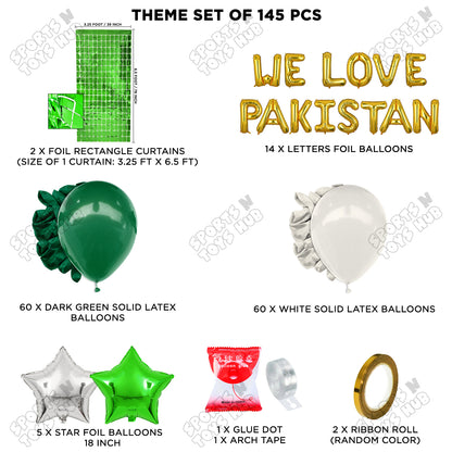 We Love Pakistan Foil Letters Theme Collection