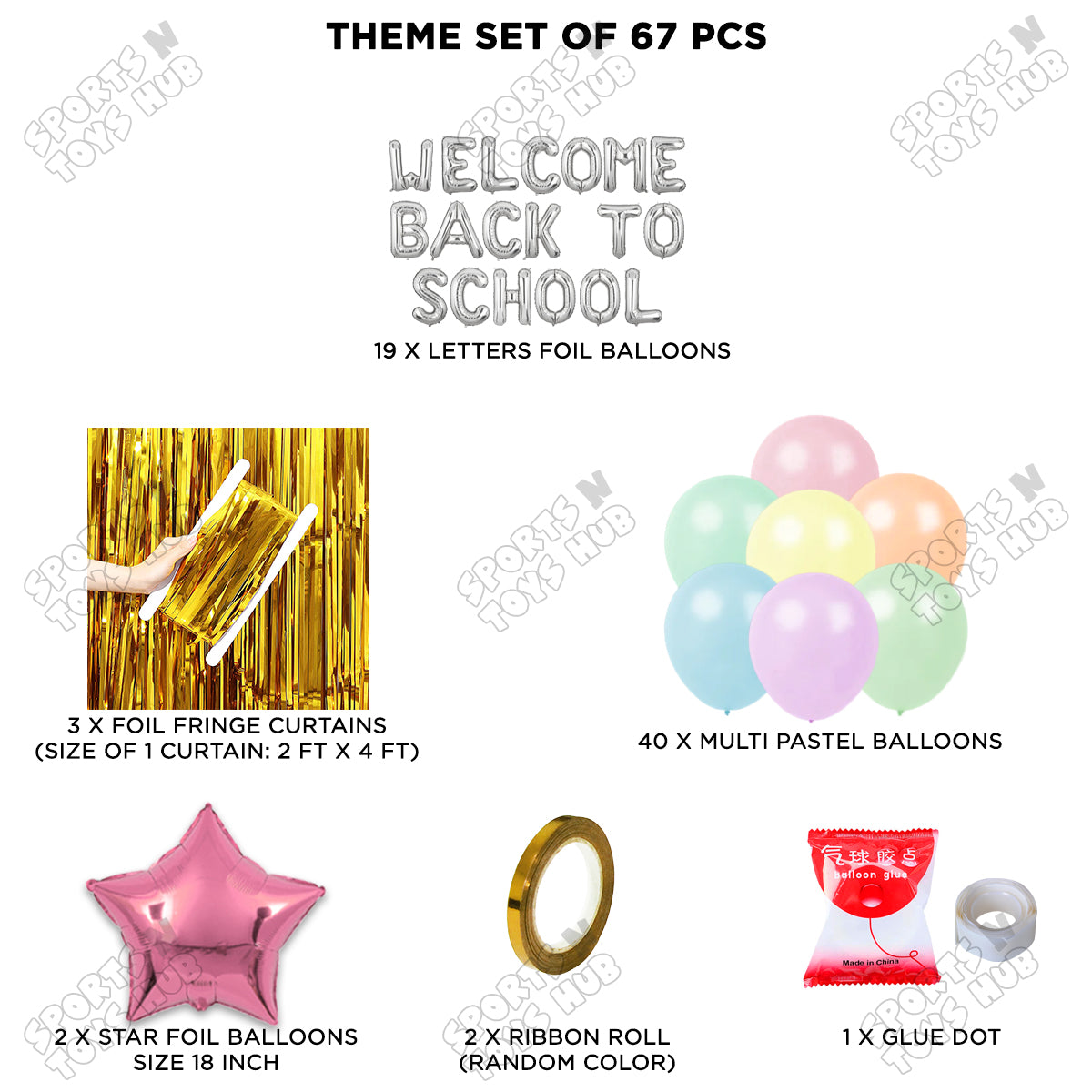 Welcome Back To School Foil Letters Theme Collection