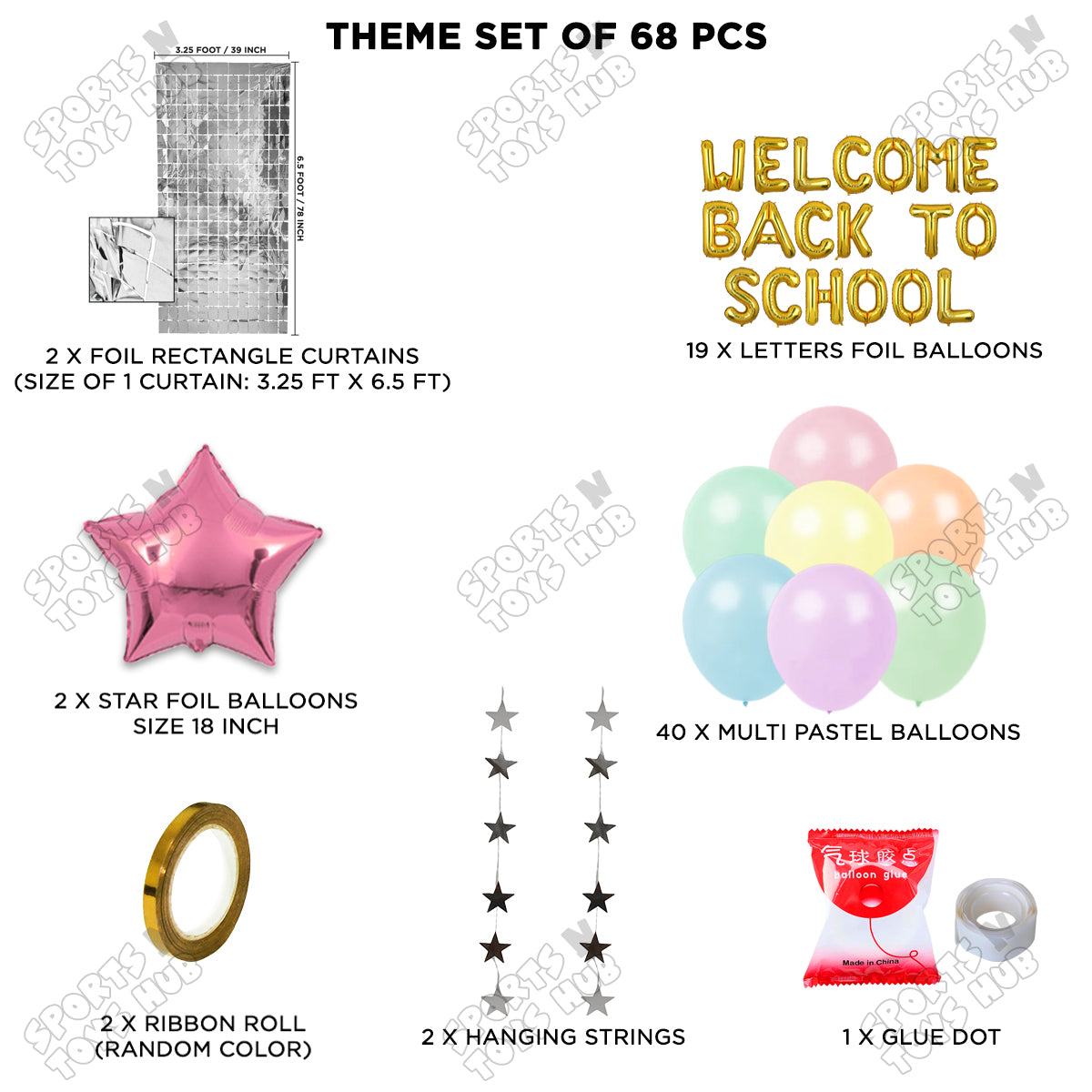 Welcome Back To School Foil Letters Theme Collection