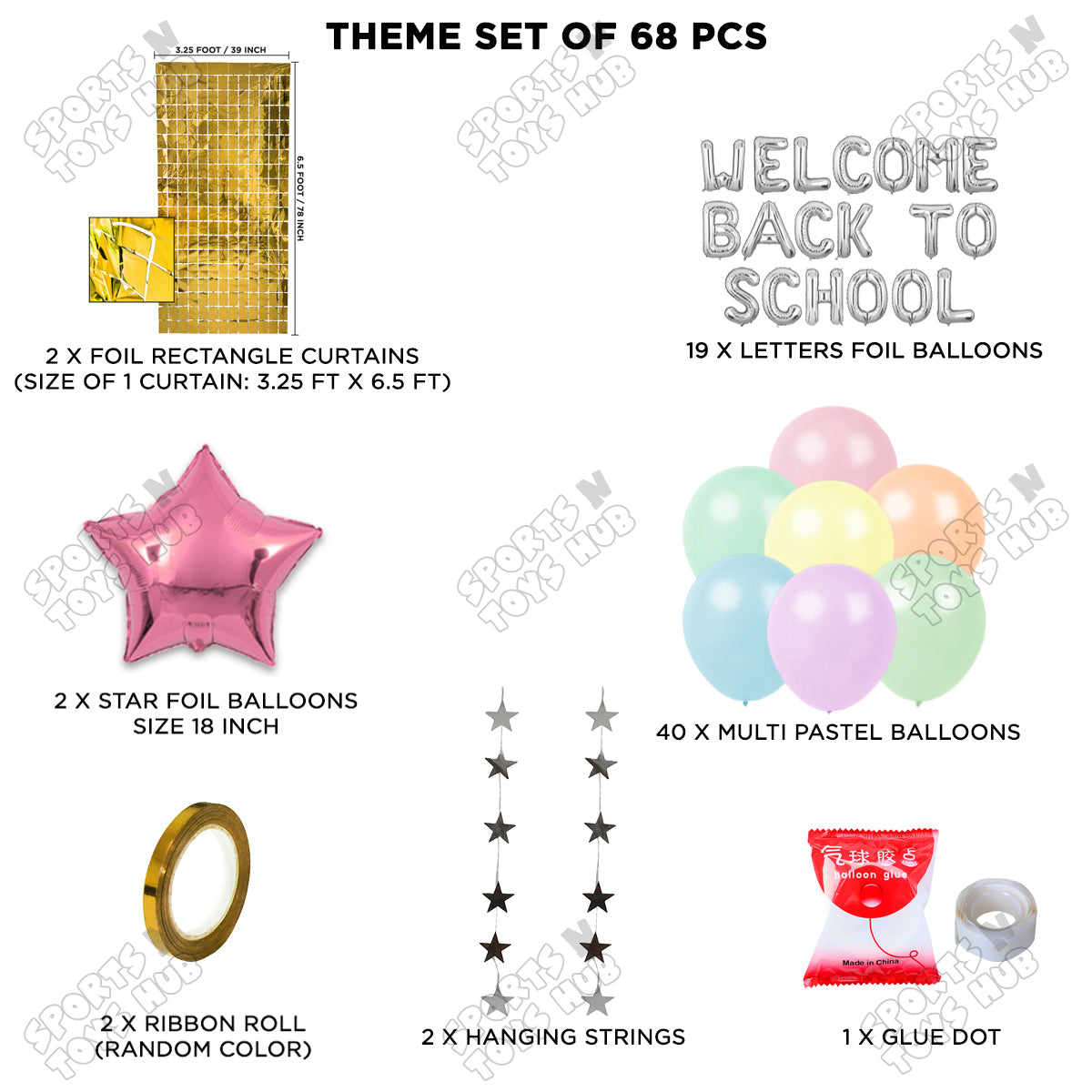 Welcome Back To School Foil Letters Theme Collection
