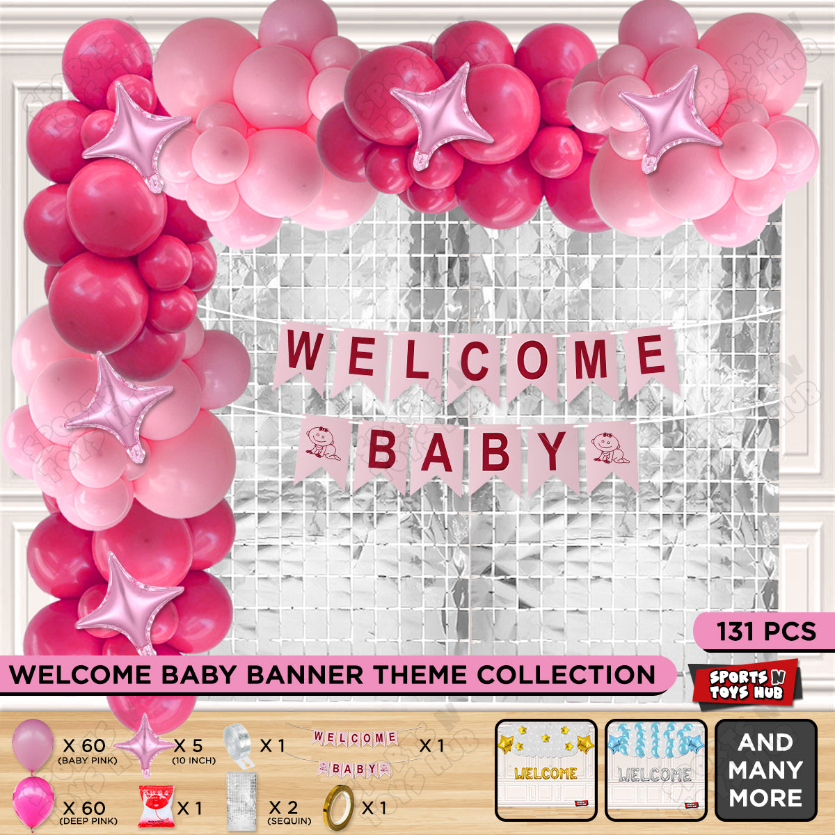 Welcome Baby Card Banner Arch Theme